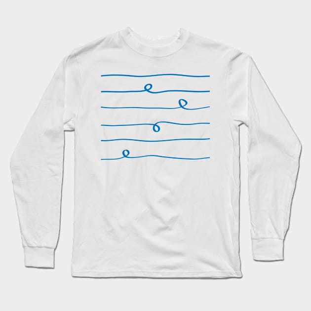 Abstract blue stripe with loops Gift Long Sleeve T-Shirt by HappyGiftArt